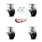 Service Caster 6 Inch Kingpinless Rubber on Steel Wheel Caster Set Brake and Swivel Lock SCC SCC-KP30S620-RSR-SLB-BSL-4 - alternate 3